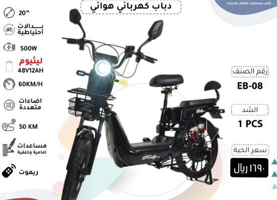 صورة دراجة كهربائية 20 بوصة بمقعدين وسلة